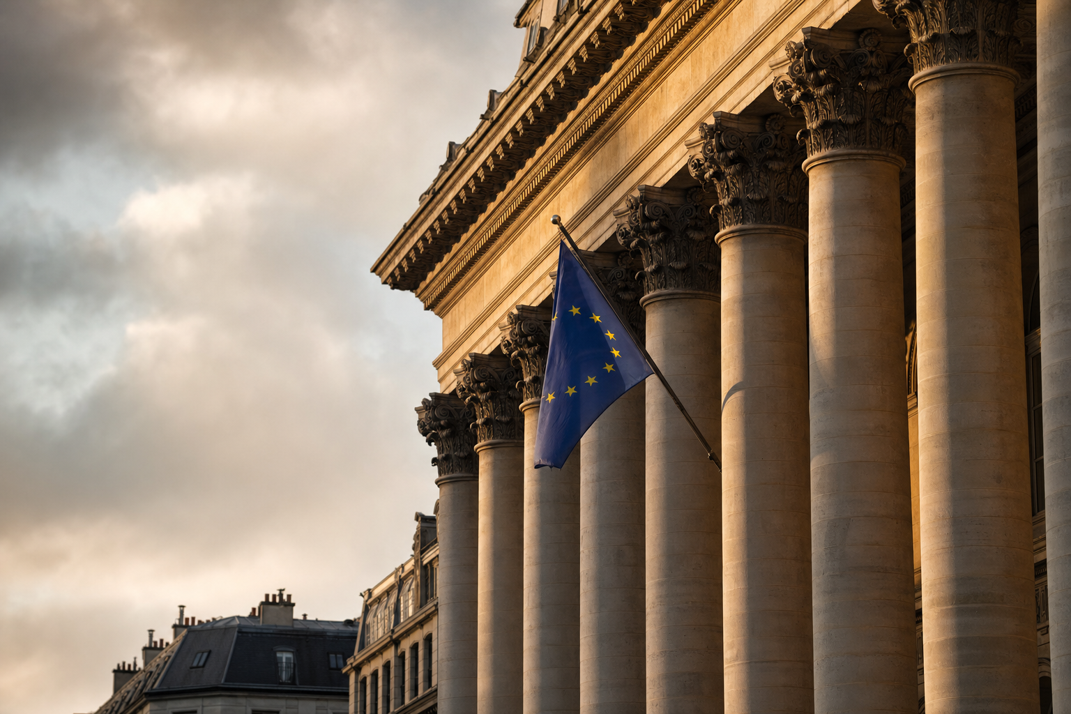 La façade de la bourse de Paris, Euronext, où de nombreux ETF sont cotés et négociés.